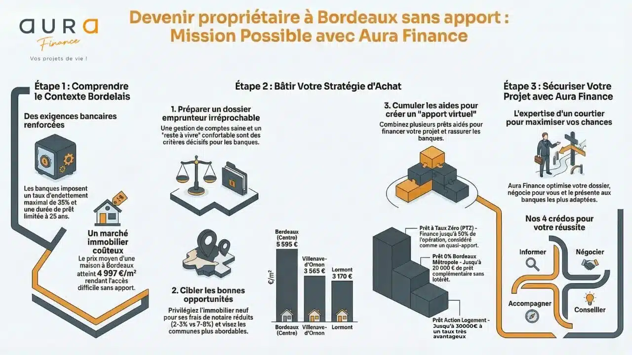 Devenir propriétaire à Bordeaux sans apport, mission possible avec aura finance