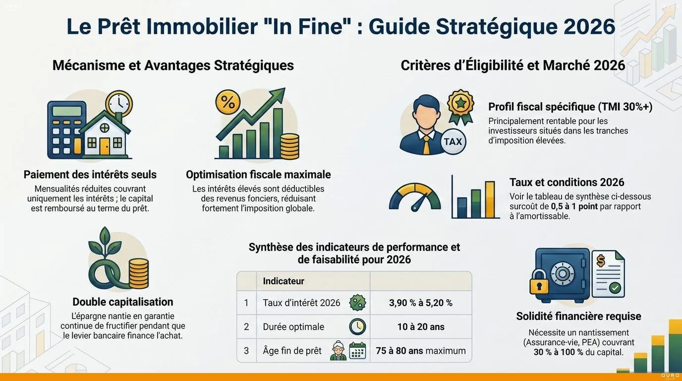 Infographie stratégie prêt in fine investisseurs Gironde - Aura Finance
