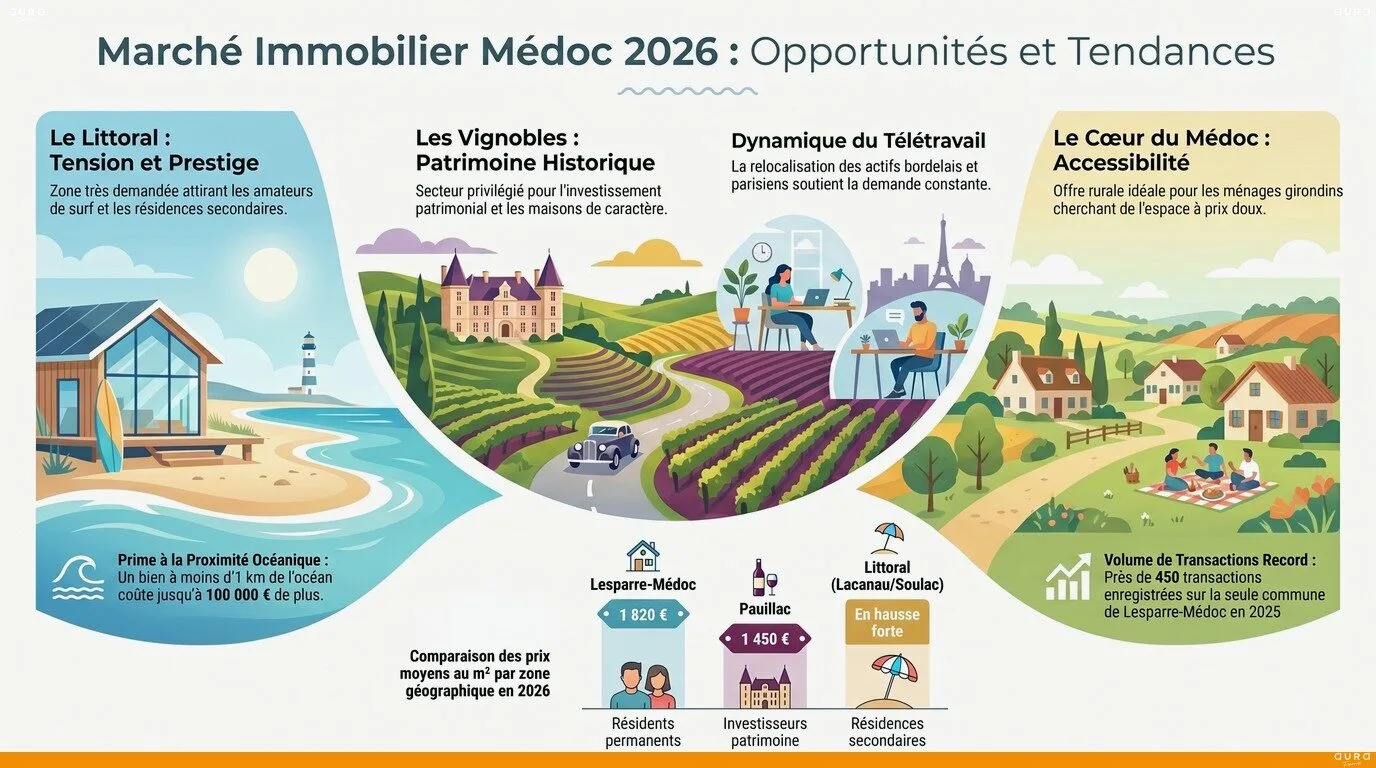 Infographie territoire Médoc en 2026 - Aura Finance
