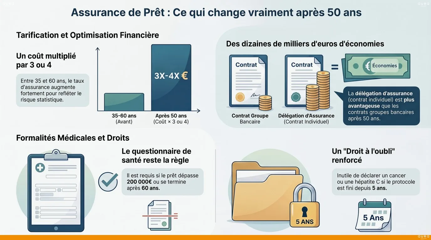 Infographie assurance emprunteur senior - Aura Finance