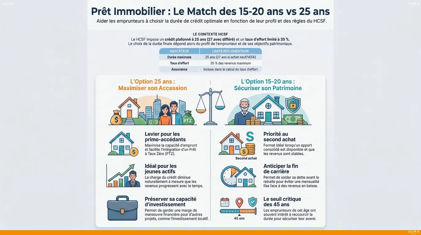 Infographie durée d'un prêt immobilier - Aura Finance