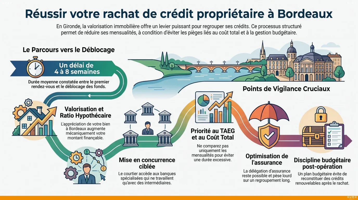 Infographie rachat de crédit propriétaire - Aura Finance