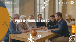 Famille de trois générations autour d'une table avec un conseiller pour préparer un achat en SCI