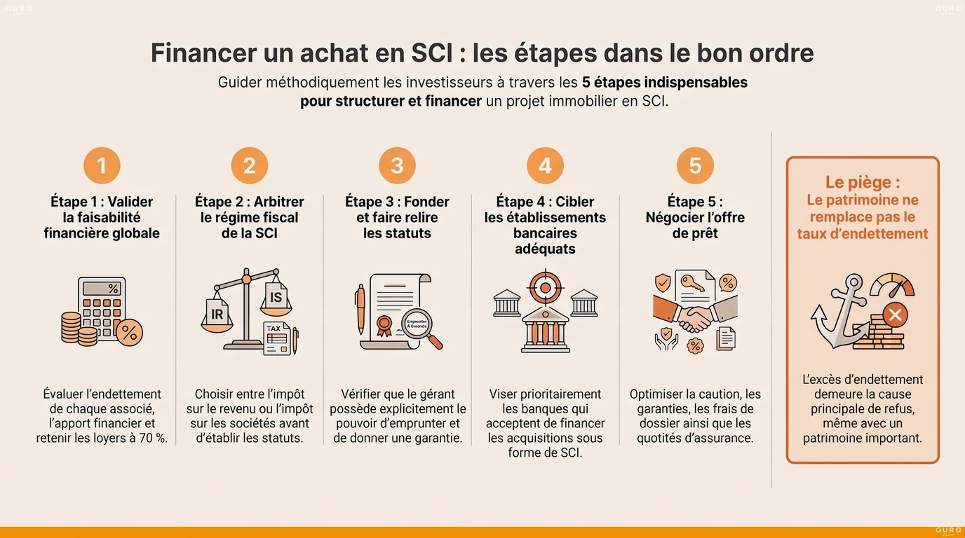 Les cinq étapes pour financer un achat en SCI, dans le bon ordre