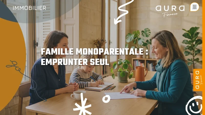 Une mère seule et son fils avec une conseillère Aura Finance, autour d’une table à Bordeaux