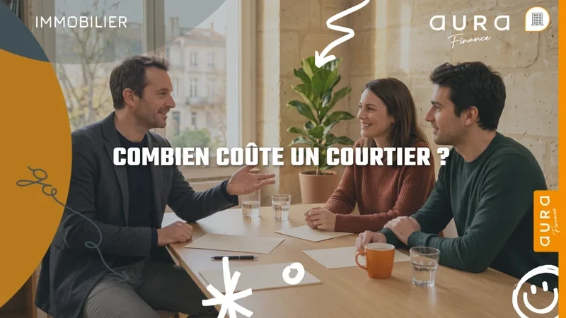 Un courtier explique ses honoraires à un jeune couple